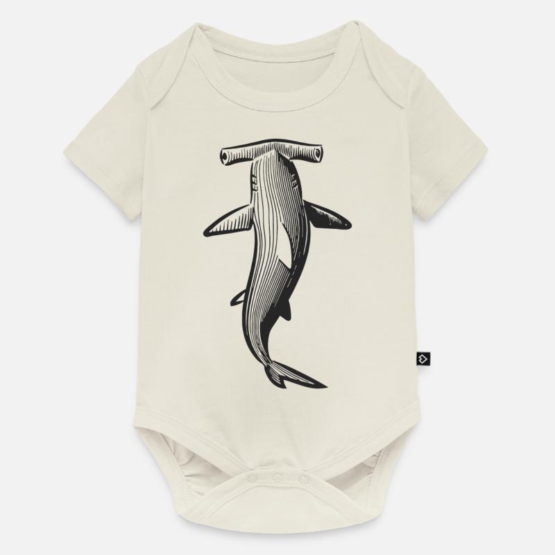 Conception de requin marteau - Body à manches courtes Premium Bébé - blanc cassé