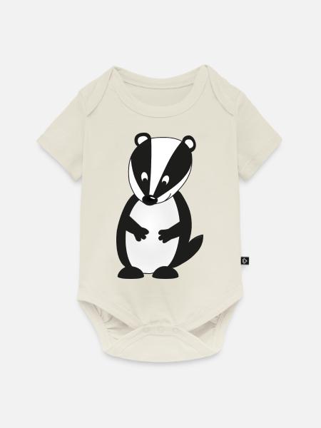 dachs - Baby Premium Kurzarmbody - Naturweiß