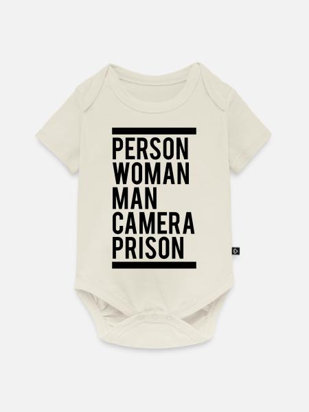 Person Frau Mann Kamera Gefängnis - Baby Premium Kurzarmbody - Naturweiß