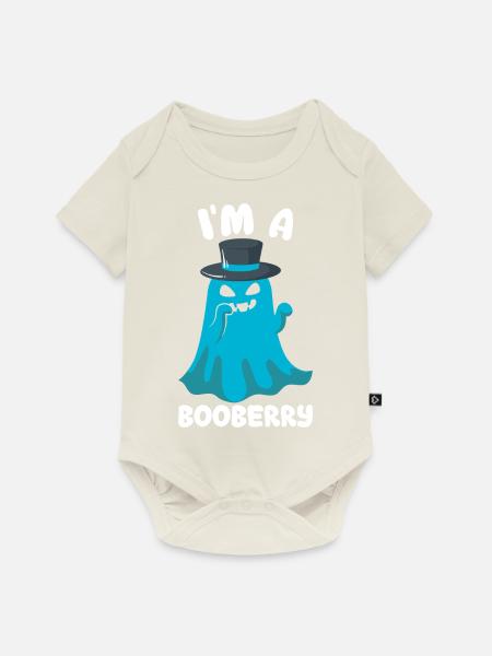 Halloween Geist Spruch - Baby Premium Kurzarmbody - Naturweiß