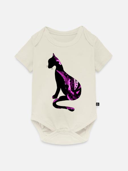 Katze - Baby Premium Kurzarmbody - Naturweiß
