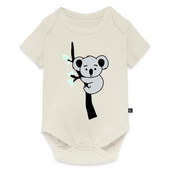 Koala Ours Bande Dessinée Arbre - Body à manches courtes Premium Bébé - blanc cassé - Devant