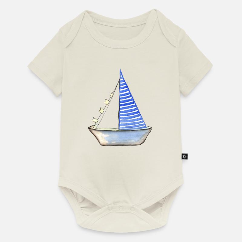 bateau à voile - Body à manches courtes Premium Bébé - blanc cassé