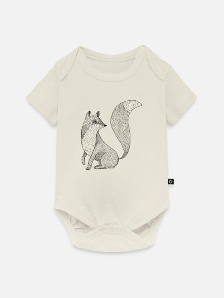 Fox - Baby Premium Kurzarmbody - Naturweiß