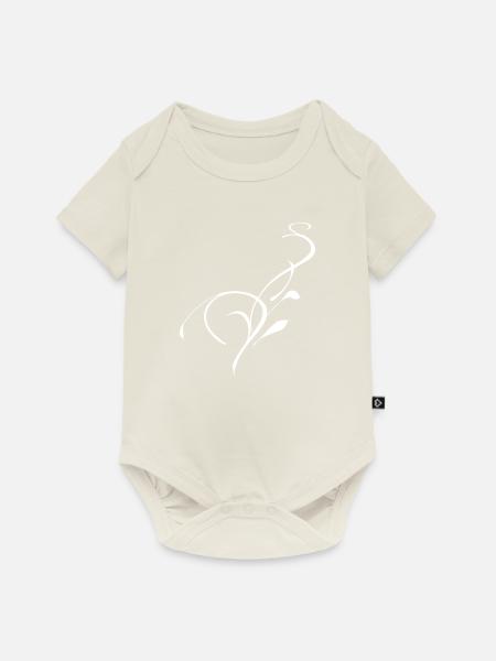 swirl weiss - Baby Premium Kurzarmbody - Naturweiß