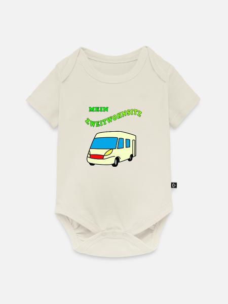 Zweitwohnsitz Wohnmobil - Baby Premium Kurzarmbody - Naturweiß