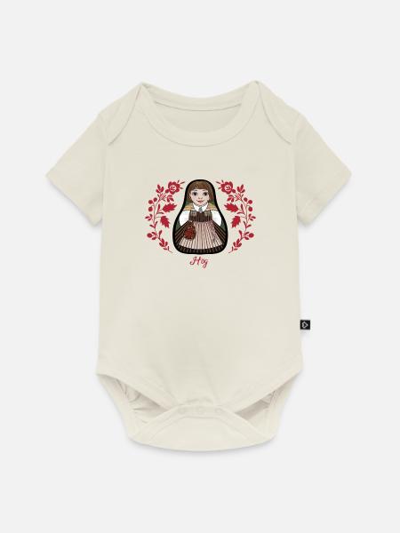 Höchste Inta mit Blumen. - Baby Premium Kurzarmbody - Naturweiß