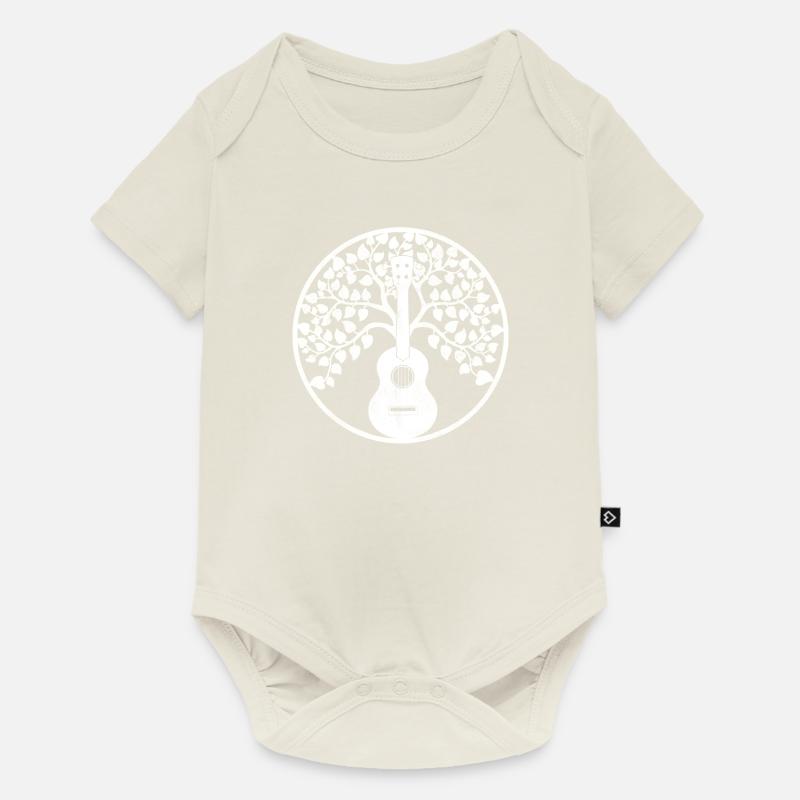 Ukulele tree Mandala weiss - Baby Premium Kurzarmbody - Naturweiß