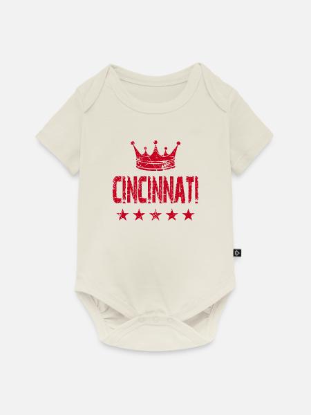 Cincinnati Krone Sterne - Baby Premium Kurzarmbody - Naturweiß