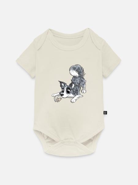 Die süßeste Grenze - Baby Premium Kurzarmbody - Naturweiß