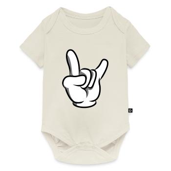 hand party symbol - Baby Premium Kurzarmbody - Naturweiß - Vorne