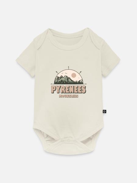 Pyrenäen Berge Vintage Bergwandern Design - Baby Premium Kurzarmbody - Naturweiß
