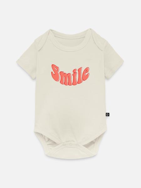 Smile - Baby Premium Kurzarmbody - Naturweiß