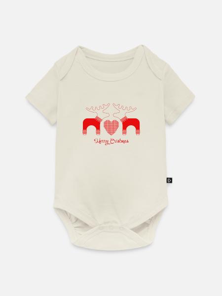 Entzückendes Ren - Baby Premium Kurzarmbody - Naturweiß