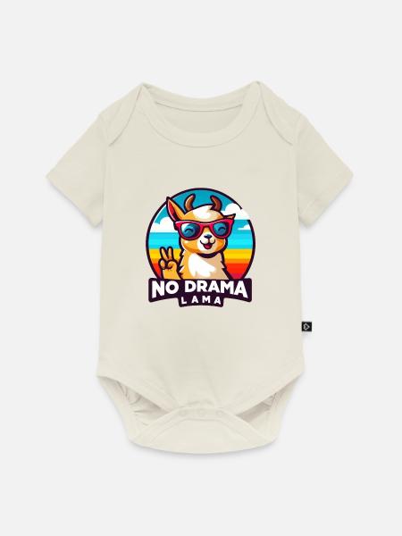 Kein Drama Lama - Baby Premium Kurzarmbody - Naturweiß