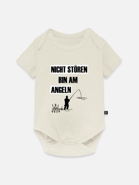 Angeln - Baby Premium Kurzarmbody - Naturweiß