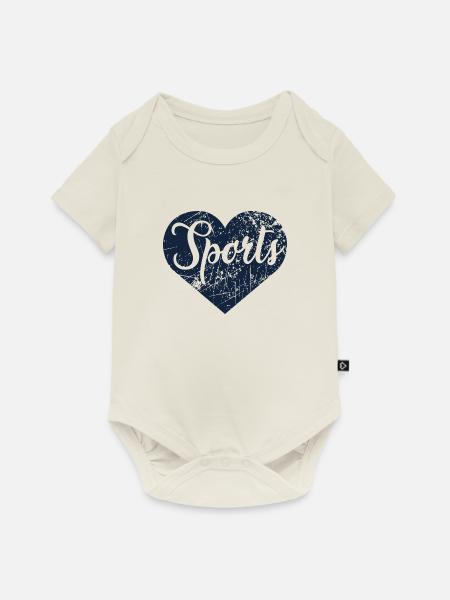Sports Herz - Baby Premium Kurzarmbody - Naturweiß
