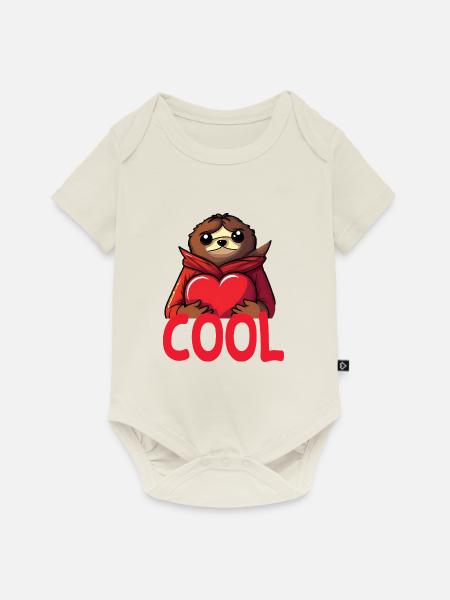 cooles Faultier - Cool sloth - Baby Premium Kurzarmbody - Naturweiß
