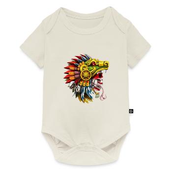 Aztec Serpent Skull Warrior - Baby Premium short-sleeve bodysuit - off white - Front