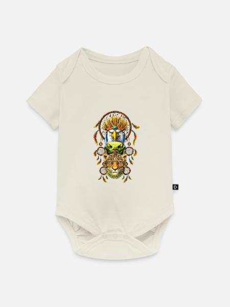 Aztekischer Traumfänger - Baby Premium Kurzarmbody - Naturweiß