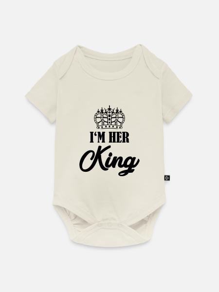 im her king - Baby Premium Kurzarmbody - Naturweiß