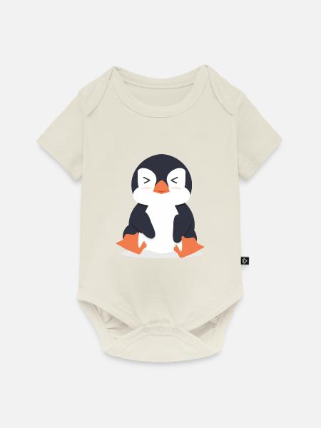 Pinguin - Baby Premium Kurzarmbody - Naturweiß