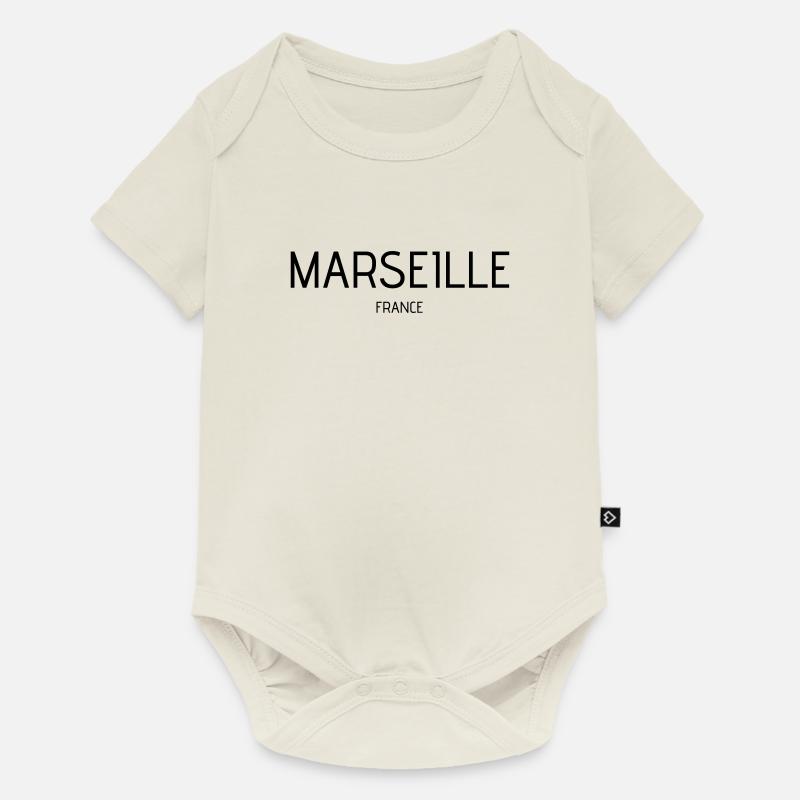 Marseille - Body à manches courtes Premium Bébé - blanc cassé