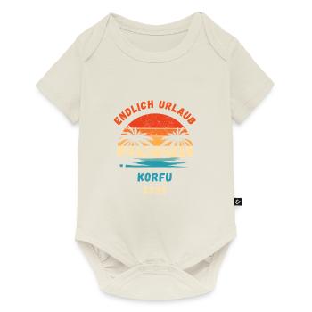 Korfu Urlaub 2025 Griechenland Corfu Reise - Baby Premium Kurzarmbody - Naturweiß - Vorne