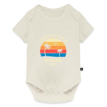 Santorin Urlaub 2025 Griechenland Reise - Baby Premium Kurzarmbody - Naturweiß - Vorne