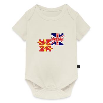 Nordmazedonien Großbritannien Flagge - Baby Premium Kurzarmbody - Naturweiß - Vorne