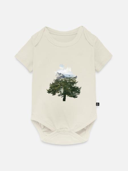 tree landscape - Baby Premium Kurzarmbody - Naturweiß