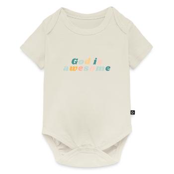 God Is Awesome - Happy Colorful Vibe Christian - Baby Premium short-sleeve bodysuit - off white - Front