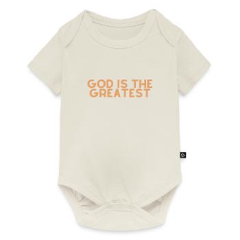 Gott ist der Größte - Christliches Zitat - Baby Premium Kurzarmbody - Naturweiß - Vorne