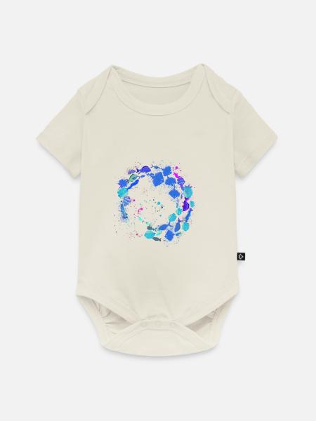 fischschwarm,fische,malerei,blau,graffiti,rochen - Baby Premium Kurzarmbody - Naturweiß