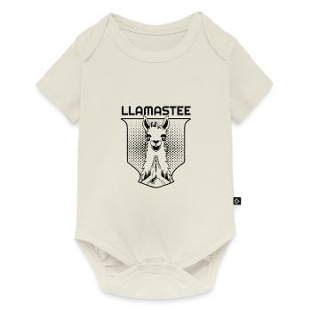 Llamastee Llama prie namastee lama - Body à manches courtes Premium Bébé - blanc cassé - Devant
