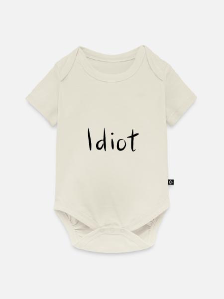 Idiot - Handgeschrieben - Baby Premium Kurzarmbody - Naturweiß