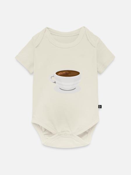 Kaffeebecher - Baby Premium Kurzarmbody - Naturweiß