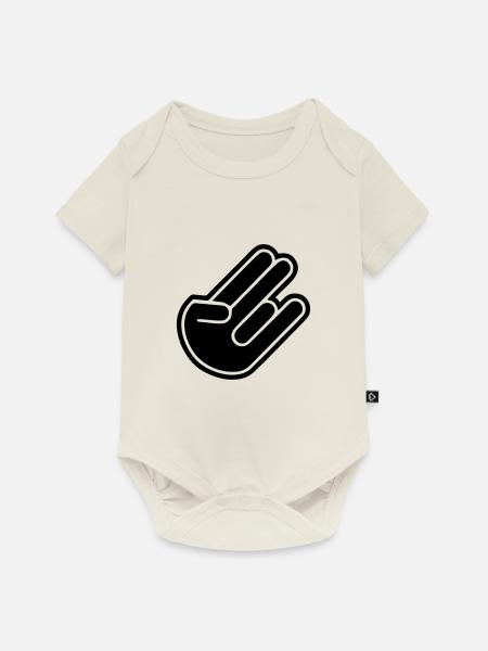 Shocker Hand Geschenk - Baby Premium Kurzarmbody - Naturweiß