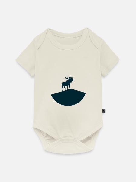 Elch - Baby Premium Kurzarmbody - Naturweiß