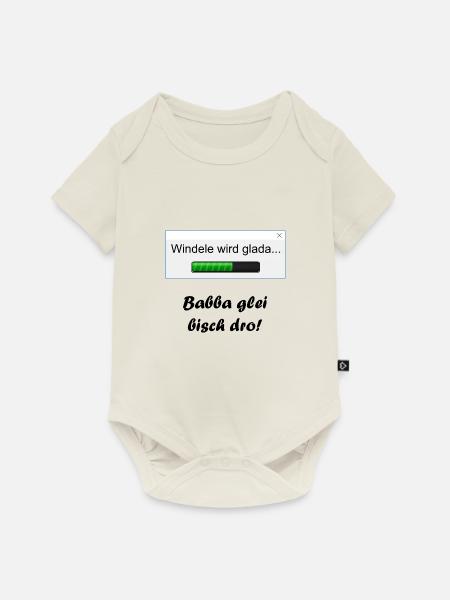 Windele wird glada... - Baby Premium Kurzarmbody - Naturweiß