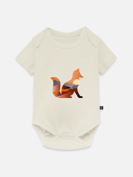 Fuchs - Baby Premium Kurzarmbody - Naturweiß
