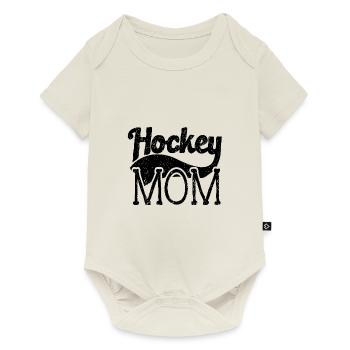 Hockey Mom Geschenk Winter Hockeyschläger - Baby Premium Kurzarmbody - Naturweiß - Vorne