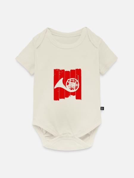 Waldhorn - Baby Premium Kurzarmbody - Naturweiß