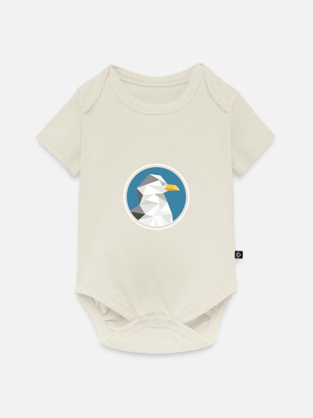 Möwe Mosaik Silhouette Tier - Baby Premium Kurzarmbody - Naturweiß