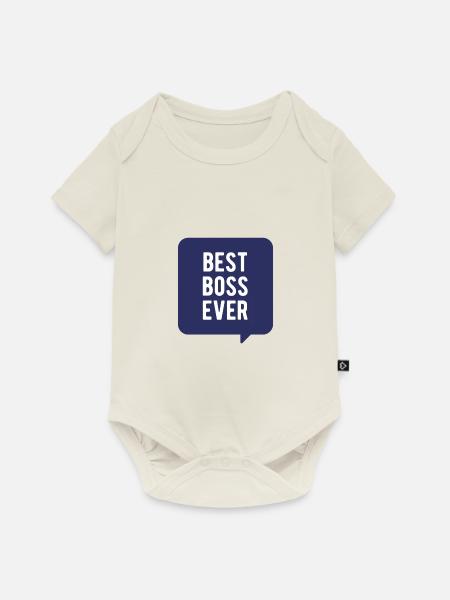 Best boss ever - Baby Premium Kurzarmbody - Naturweiß