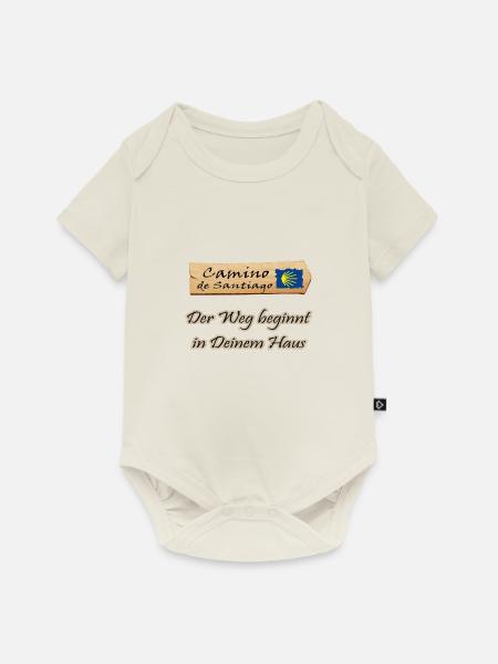 Jakobsweg - Baby Premium Kurzarmbody - Naturweiß