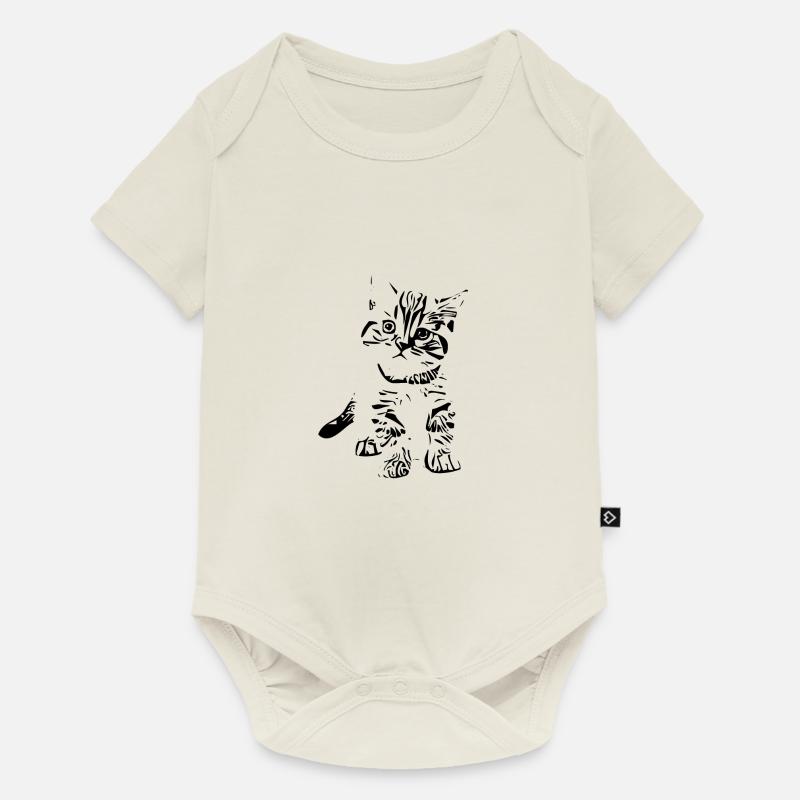 Chat chat - Body à manches courtes Premium Bébé - blanc cassé