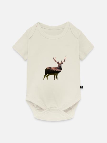 Dolomit Hirsch - Baby Premium Kurzarmbody - Naturweiß