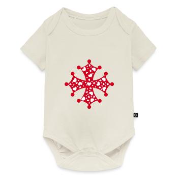 Croix Occitane Coeur - Body à manches courtes Premium Bébé - blanc cassé - Devant
