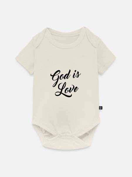 Gott ist Liebe - Baby Premium Kurzarmbody - Naturweiß